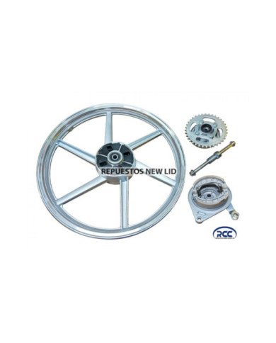 ARO ALUMINIO COMPLETO POST C110-110 1.60-17 PLATA