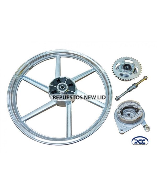 ARO ALUMINIO COMPLETO POST C110-110 1.60-17 PLATA