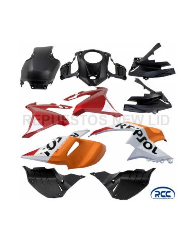 CARENAJE. TANQUE CB190 ROJO/BLANCO/NARANJA C/STICKER (2020