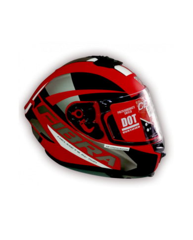 CASCO FIBRA GIGA SEALS NEGRO/ROJO/BLANCO MATE TALLA L