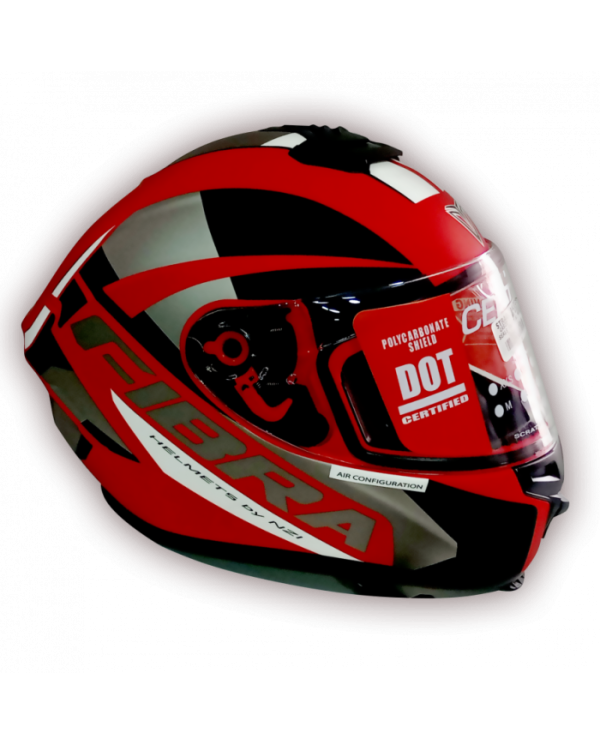 CASCO FIBRA GIGA SEALS NEGRO/ROJO/BLANCO MATE TALLA L