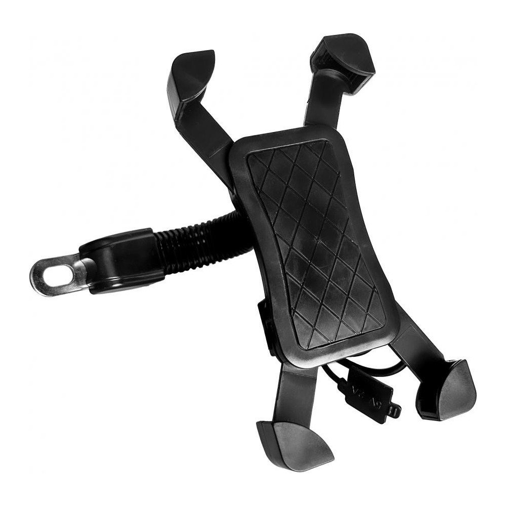 PORTA CELULAR C/USB NEGRO PARA ESPEJO BJR