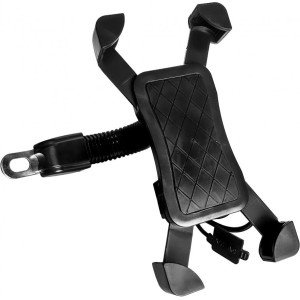 PORTA CELULAR C/USB NEGRO PARA ESPEJO BJR